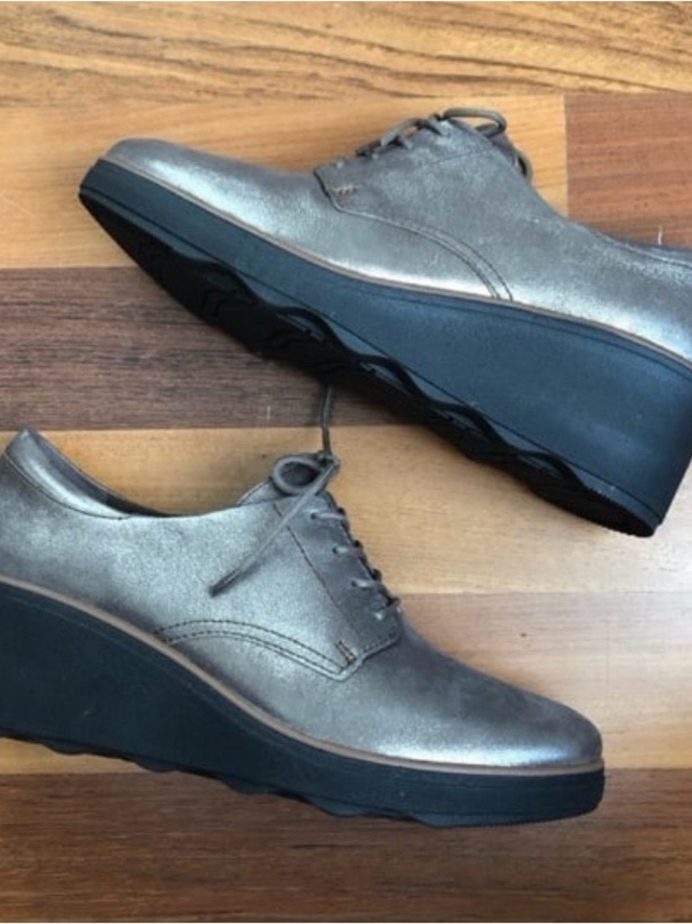 Clarks Leather wedge loafer